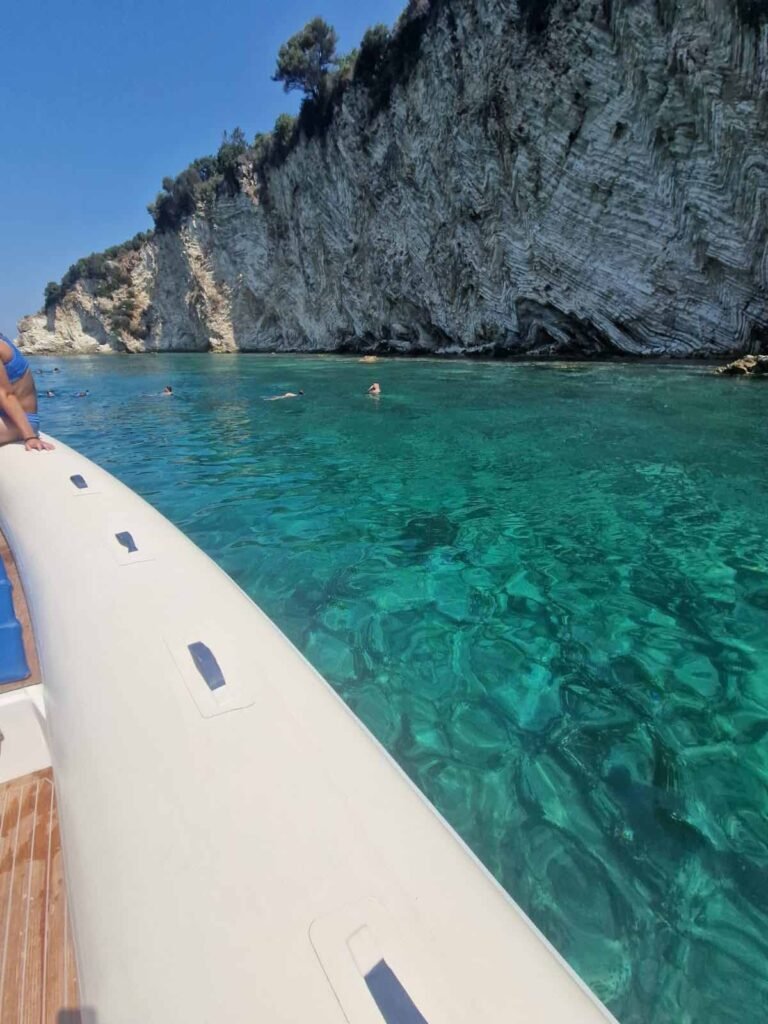 Clear blue water in Saranda, Albania