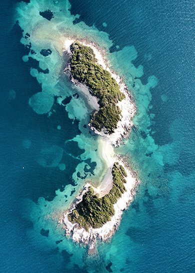 Isles of Ksamil from Above