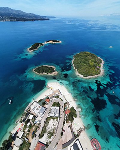 Three isles of Ksamil from above